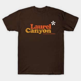 Laurel Canyon Jasmine Flower 1970's - washed out, rubbed and rolled colour print T-Shirt